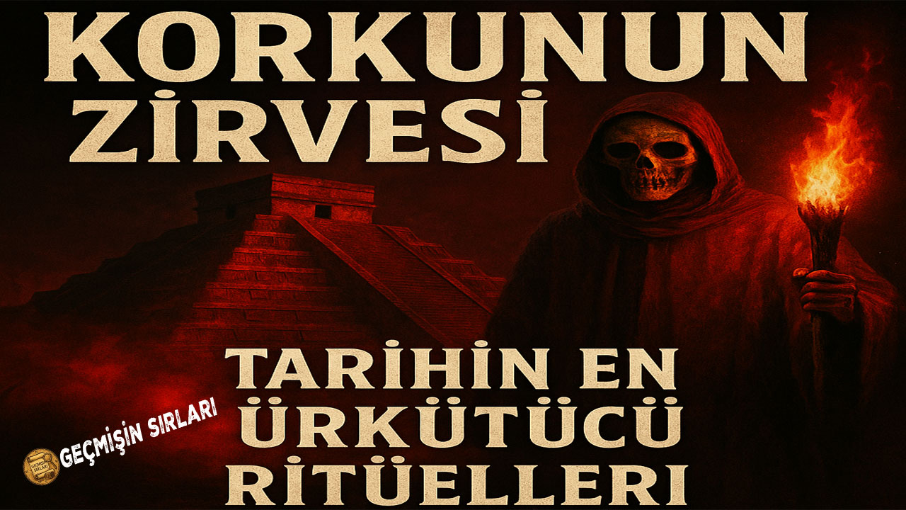 Korkunun zirvesi ve ürkütücü ritüelleri anlatan karanlık illüstrasyon