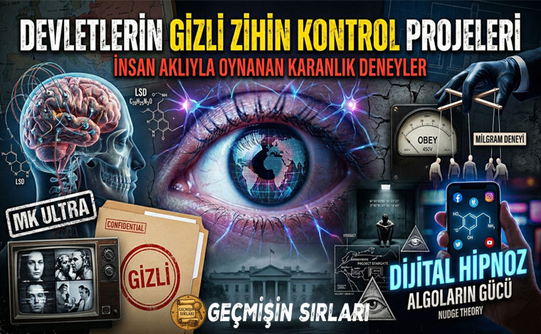 Zihin kontrolü ve beyin dalgalarını simgeleyen karanlık görsel