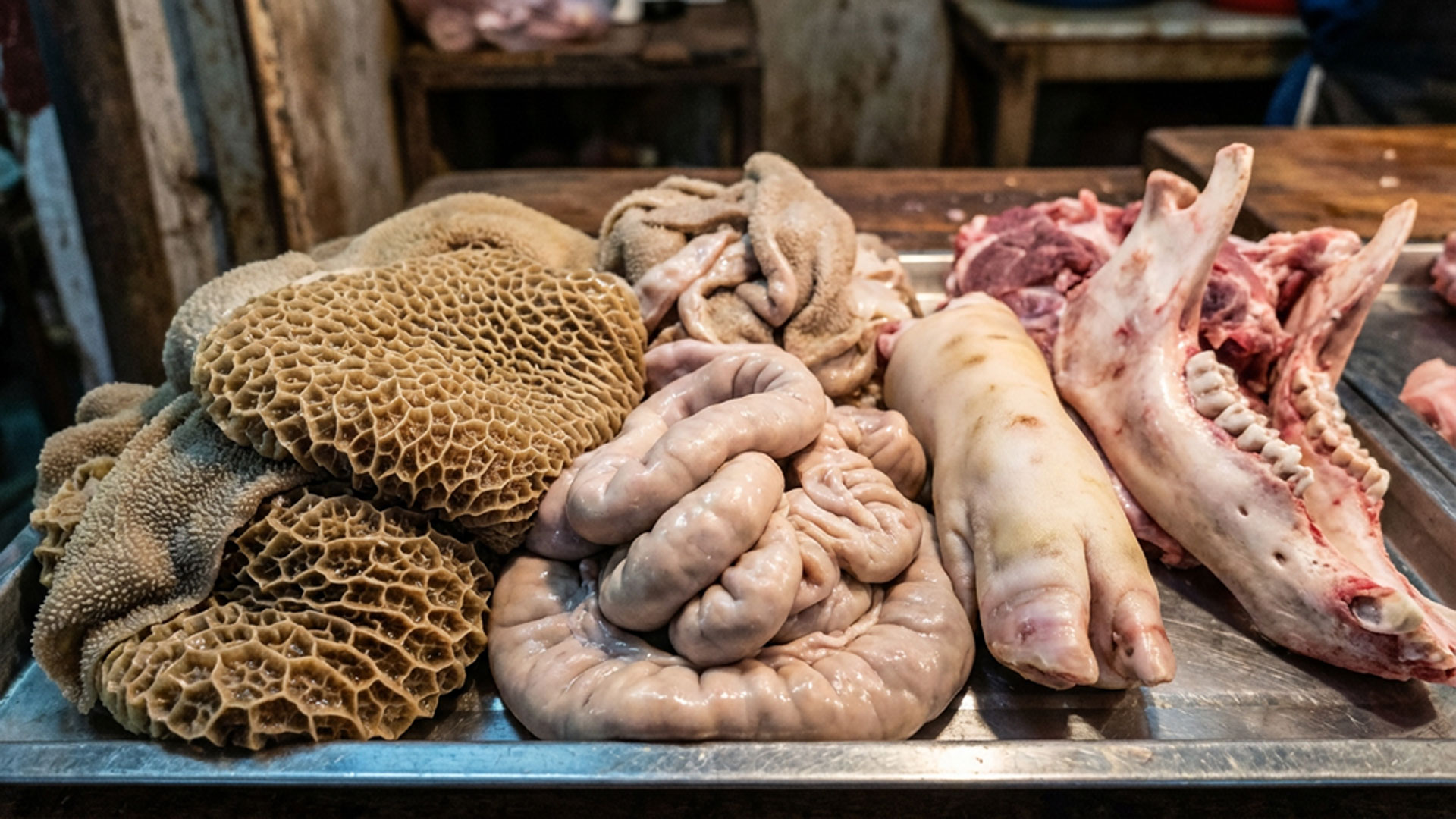 Geleneksel sakatat yemeği sunumu